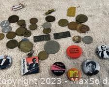 wvintage tokens buttons and pins collection2801 t