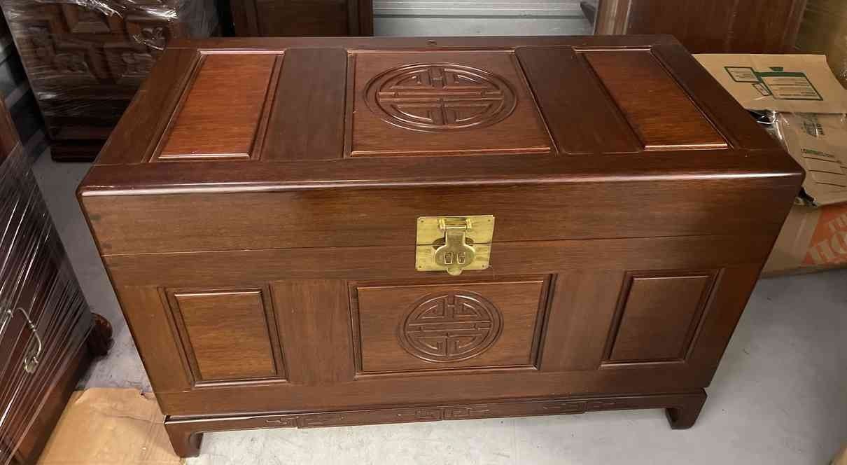 Vintage Oriental Wood Chest 