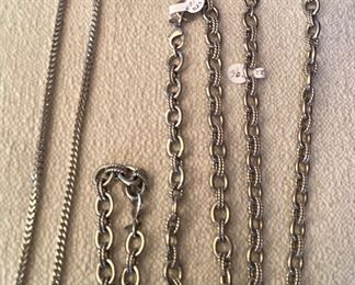 Stainless steel necklaces and bracelets, various lengths 