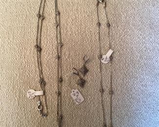 Sterling silver diamond pave necklace w/pendant, earrings and nesting necklace