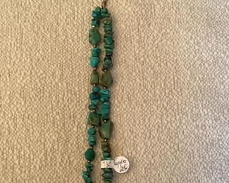 Sterling silver turquoise double row bracelet