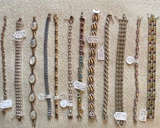 Assorted semi-precious gemstone bracelets