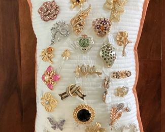 Beautiful designer brooches by Nolan Miller, Marcel Boucher, Albert Weiss, Joan Rivers, Kenneth J. Lane, Carolee, Mary McFadden, Kabana and Napier, Avon & Monet.