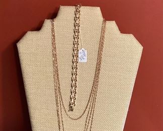 14K rose gold neck chains and Italian made bracelet
