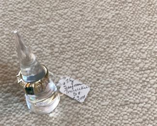 18K yellow gold, Sea Foam Tourmaline and diamond ring