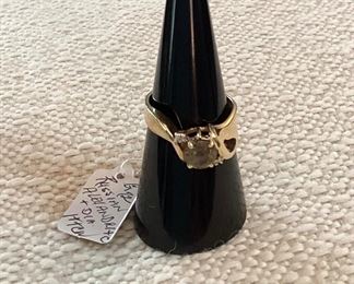 10K yellow gold Russian Alexandrite and Diamond ring with COA