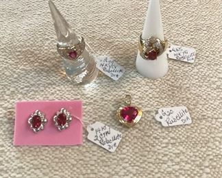14K  yellow and white gold w/Rubellite and diamonds