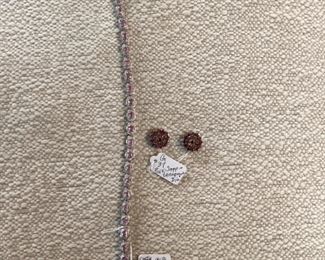 18K Le Vian earrings, Pink Sapphire and Champagne Diamond tennis bracelet