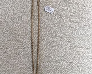 Two-tone 14K yellow and white gold w/diamond pendant, 16"