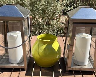 Crate & Barrel Petaluma Silver Candle Lantern 12"           2 sets of 2