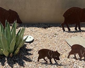 Yard Art Family of Javelina 
