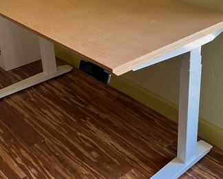 Floyd Adjustable Desk Jarvis Programmable Frame/Floyd's Real Birch Table x 2