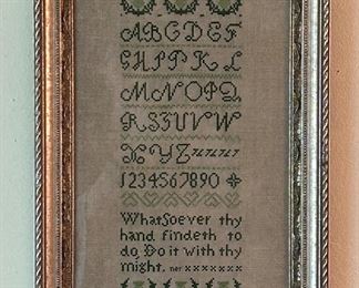 Cross stitch sampler