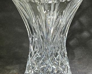 American Brilliant Glass Vase Deep Cut Lead Crystal Star Pinwheel 