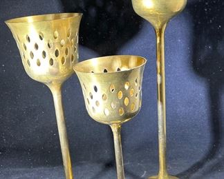 Brass candlestick holders. These are stunning.