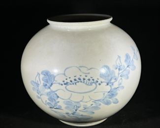Beautifully hand painted pottery 
jar