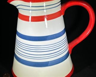 Ceramic pitcher, perfect for your 4th of July gathering!