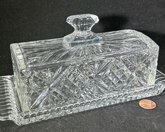 Crystal butter dish 