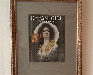 “Dream Girl” - framed sheet music
Image size 10” x 13”