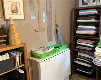 Bookshelves & drop leaf craft table 