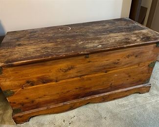 Stunning rustic handmade oversized wooden chest with tray