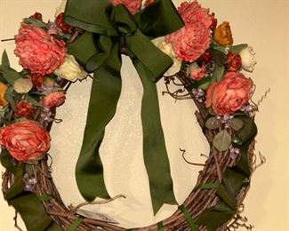 Faux floral wreath 