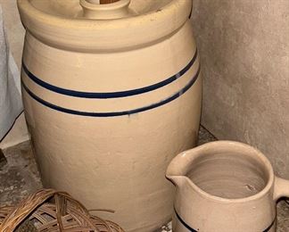 Vintage pottery butter churn