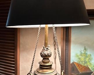 Vintage (Stiffel?) brass swag lamp 