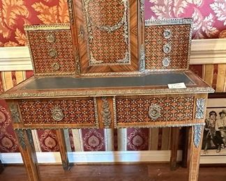 Fabulous Inlaid French Desk  with leather desktop

