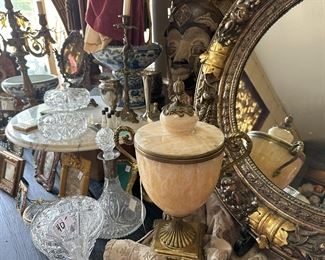 Alabaster Urn, Lots of Gilt Mirrors 
