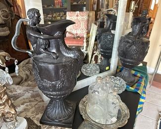 Pair Bronze Neoclassical  Style Urns
