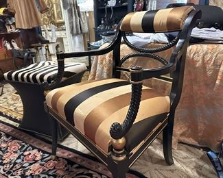 Regency Style Style Arm Chair with beautiful twisted detailing 
