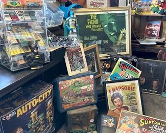 Huge Collection of vintage movie posters, games, toys, cars, and collectables 