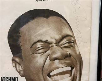 Framed and signed Louis Armstrong Picture!  