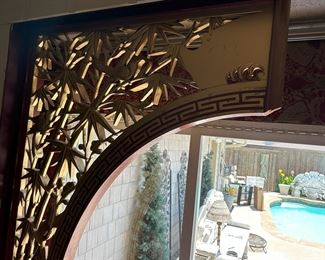 Pair of large Oriental Panels in red and gold 