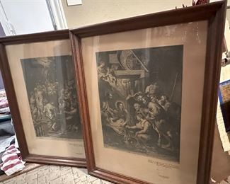 1800s Sepia Toned Religious Art Prints