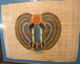 Egyptian Scarab on Papyrus