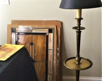 Footed Brass Floor Lamp and Shade