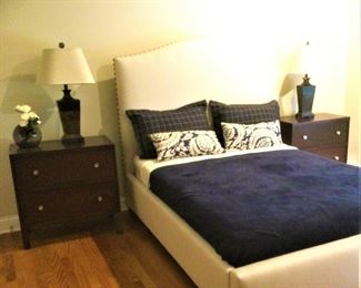 Full Upholstered Headboard with Nail Head Trim