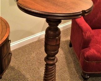 Vintage Oak  Pedestal Plant Stand  