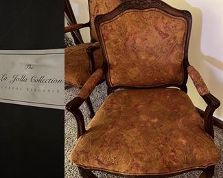 Pair French Arm Chairs by The La Jolla Collection 