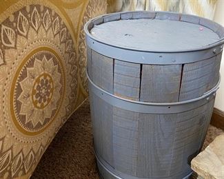 Small Painted Barrel End Table