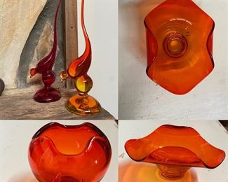   ( 2 ) Vintage Persimmon Orange Viking Glass Bird of Paradise-10-11” Tall
Vintage Mid Century Viking Glass Persimmon 1960's Retro Orange Candy Nut Dish-7-1/2” x 5” x4”tall
VINTAGE VIKING art GLASS EPIC PERSIMMON  orange BOWL VASE 1950's retro-4” Round