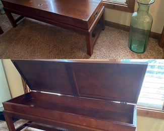 Campaign Style Coffee/Game Table Brass Accent/Hardware 48” x 17” Deep x 20” Tall