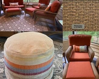 5 Pc Martha Stewart Tan Color Resin Wicker Patio Set
Large Upholstered Boho Style Ottoman 