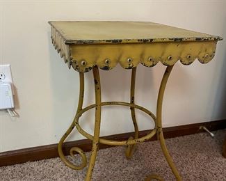 Mustard Yellow Metal Side Table