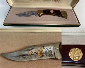 Collectible Ducks Unlimited 50th Year Buck Knife in Box