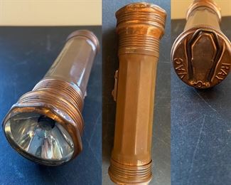 A RARE RAY-O-VAC COPPER FLASHLIGHT VINTAGE 1929-30'S