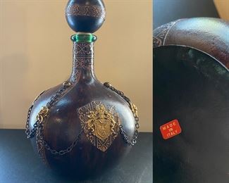 Made in Italy Leather Wine Decanter 