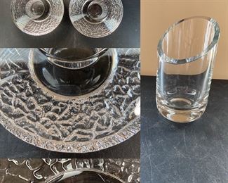 Pair Crystal Orrefors Candle Holders 